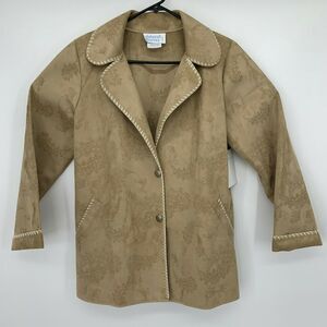 Deborah Murray Blazer Jacket Women's Size L Paisley Scripted Made Canada Coat